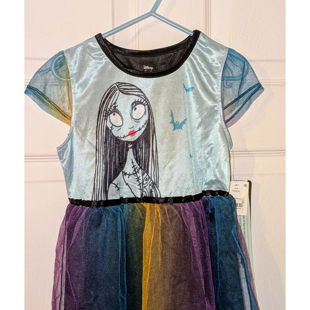 Disney Nightmare Before Christmas Sally Dress Girls Size‎ S (6/6X) Costume NWT - Picture 2 of 6